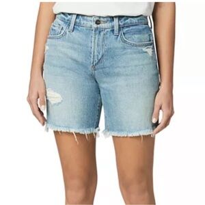 Joe’s Jeans Lara raw hem distressed high waist Indiana wash denim shorts size 26